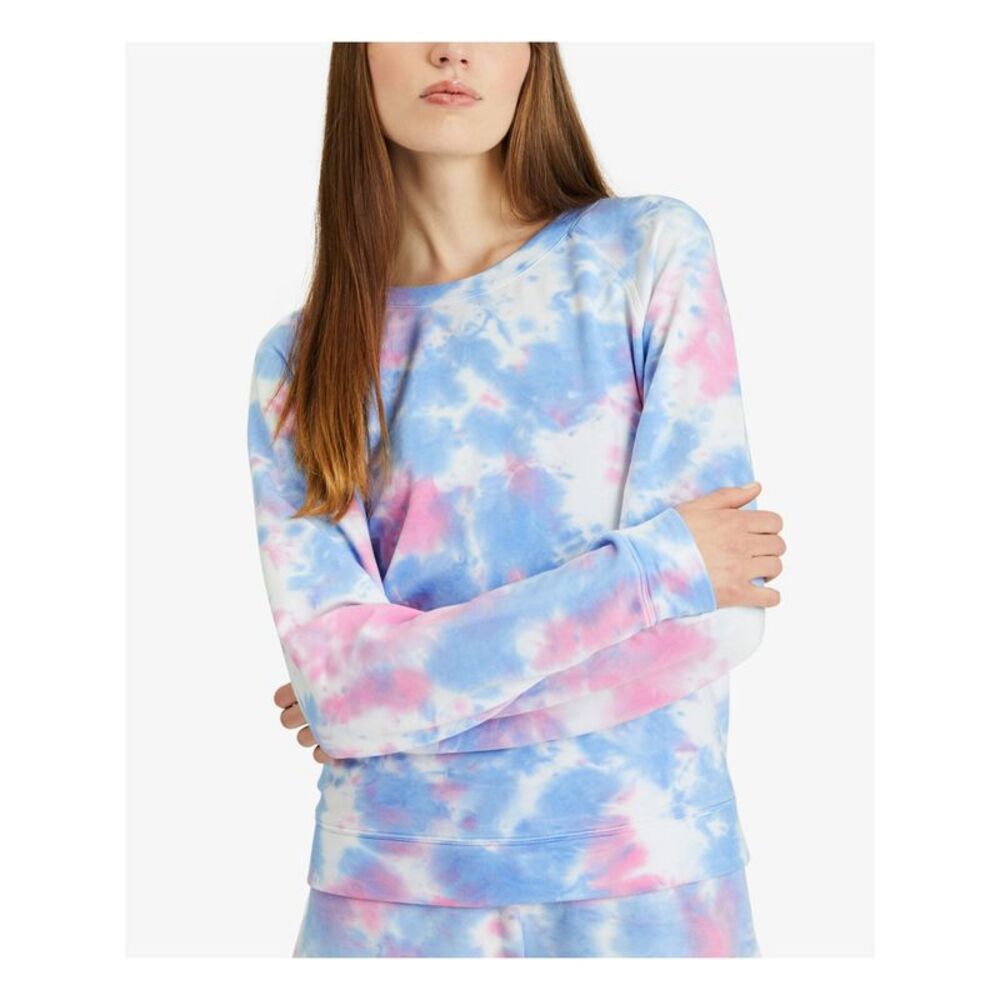 SANCTUARY Womens Light Blue Ribbed Tie Dye Long Sleeve Crew Neck Sweatshirt S - Picture 3 of 4